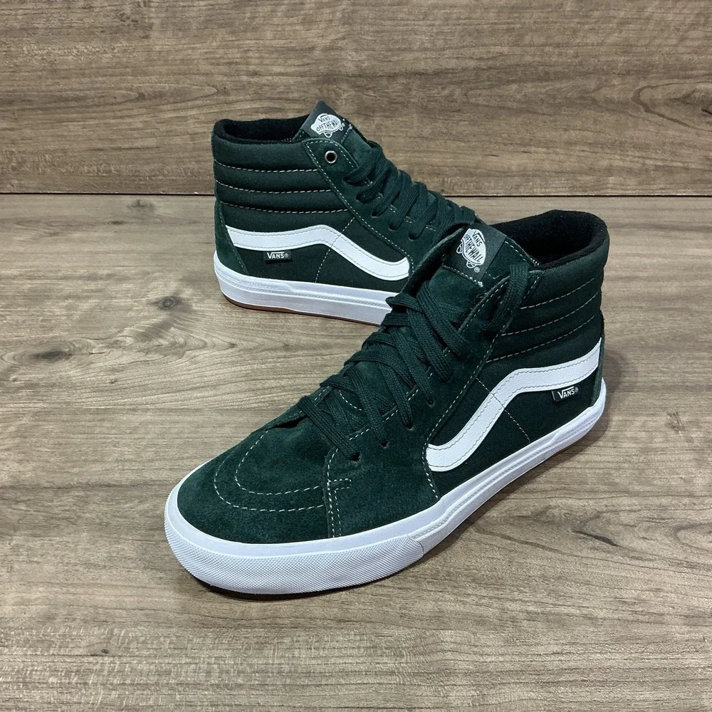 Vans BMX Wafflecup Popcush Green Suede Gum Hi Tops Sneakers Shoes Men's Size 8